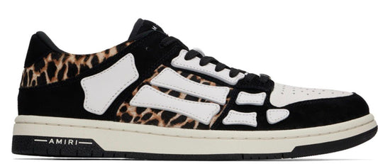Amiri Skel Top Low Black White Leopard